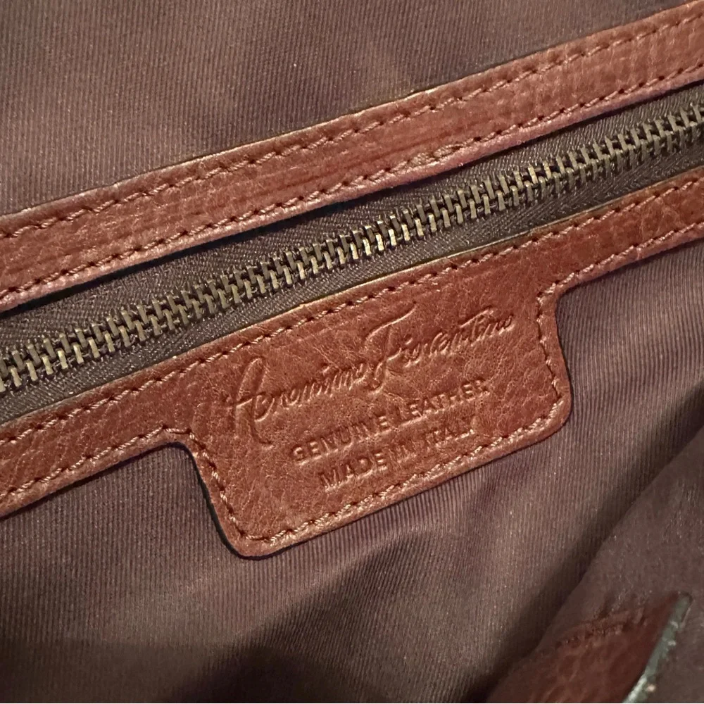 ANONIMO FIORENTINO Brown Leather Messenger Bag Briefcase Made in Italy
